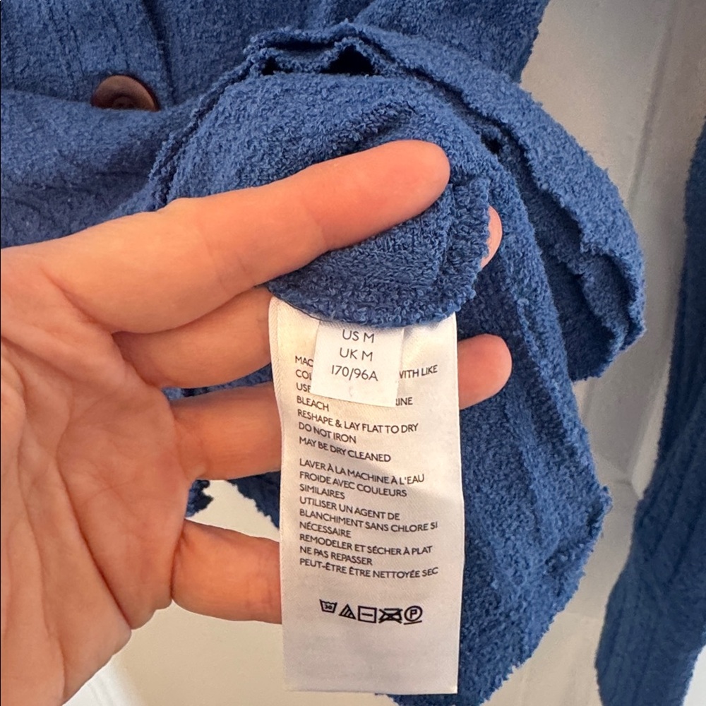 We the Free Ribbed Henley Button-Front Sweater in Cobalt Blue - Picture 8 of 8